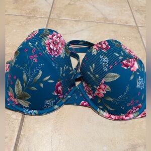 Shade & Shore 1 Piece Blue Floral Swimsuit size 38D new without tags